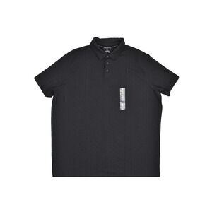 NEW Shaquille O'Neal Men's Black Textured Polo Shirt Size XLG/2XLT NWT